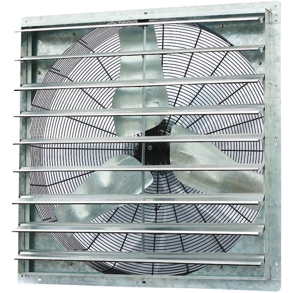 Iliving Silver 6128 CFM 36 in. Electric Powered Gable Mount Shutter Fan/Vent ILG8SF36S - main